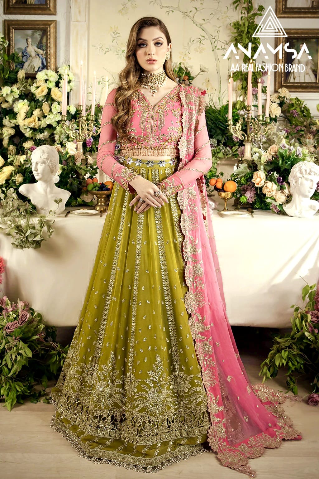 Anamsa 425 Georgette Heavy Pakistani Lehenga Choli Wholesale Price In Surat
